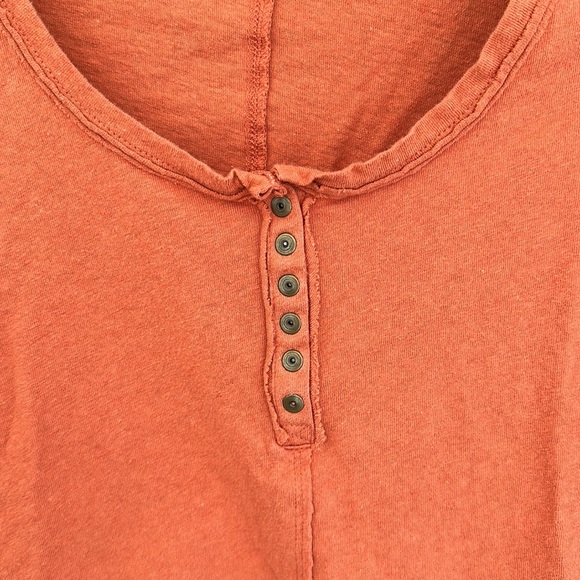 Anthropologie Orange Henley Top - Picture 4 of 6